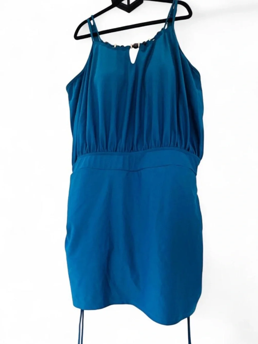 NWT BloomChic Size 26 Solid Teal Keyhole Swim Romper Pockets One Piece 4X - Picture 2 of 11